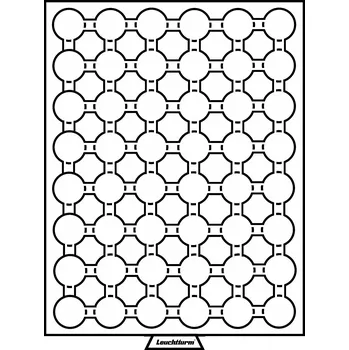 Sběratelství Leuchtturm Box se 48 poli na kapsle CAPS 21,5, kouřová barva, se sametově červenou výstelkou