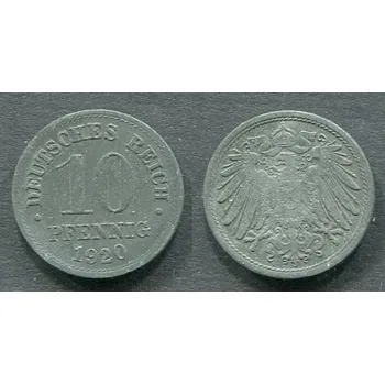 NĚMECKO. 10 Pfennig 1920. KM-26