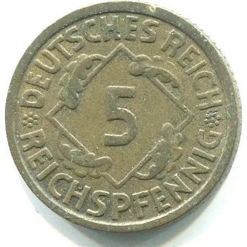 NĚMECKO. 5 Reichspfennig 1935/D.