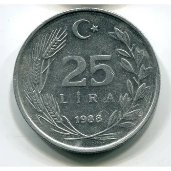 TURECKO. 25 lira 1988.
