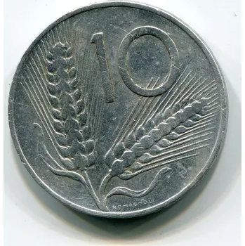 ITÁLIE. 10 lire 1966.