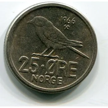 NORSKO. 25 öre 1966.