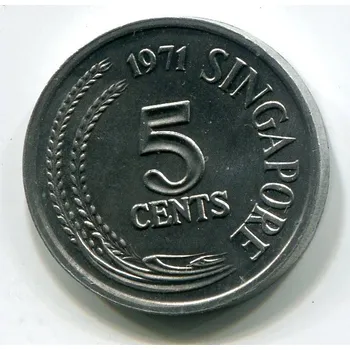 SINGAPUR. 5 cents 1971. Ryba.
