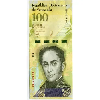 VENEZUELA. 100.000 bolivares 2017. Pi. 100d.