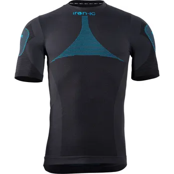 Pánské běžecké triko Iron-ic s krátkým rukávem Barva: Black, Velikost: L/XL