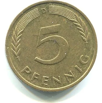 NĚMECKO. 5 Pfennig 1987/D
