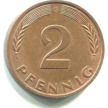 NĚMECKO. 2 Pfennig 1989/G.