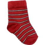 Dětské ponožky s lycrou červené s bílými pruhy, Velikost: 13 - 14 (19 - 21), Barva: Červená