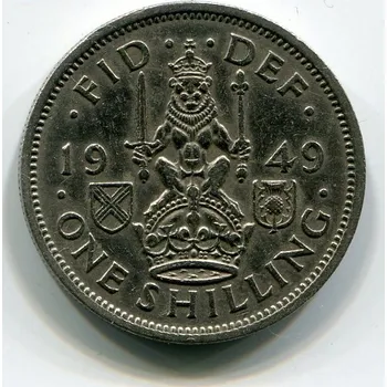 VELKÁ BRITÁNIE. 1 shilling 1949. Skotský znak.