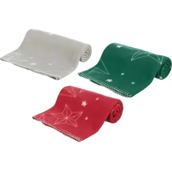 Pelíšek pro psa TRIXIE Xmas vánoční fleecová deka LUCIANO, 150 x 100cm mix barev červená,béžová,zelená