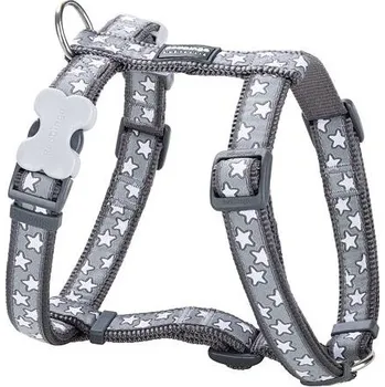 Postroj pro psa Postroj Red Dingo 20 mm x 45-66 cm - Stars White on Grey