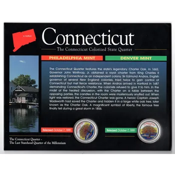 USA. 2x 1/4 dollar 1999. Connecticut. Kolorováno.
