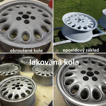 barva na kov R&DF barvy s.r.o. Stříbrná barva lesk na ALU kola 500 ml s tužidlem a ředidlem