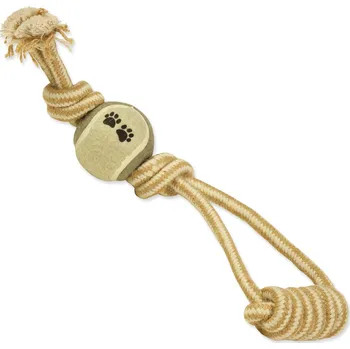 Hračka pro psa Hračka Dog Fantasy přetahovadlo Juta tenisák házecí s madlem 34cm