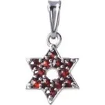 Granát Turnov Stříbrní přívěs hvězda s českým granátem