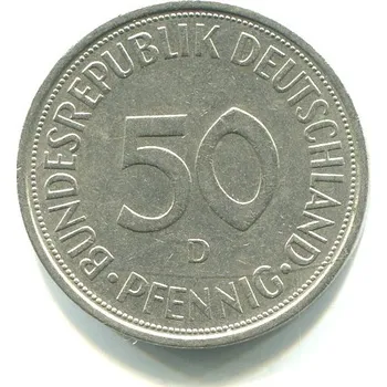 NĚMECKO. 50 Pfennig 1974/D.