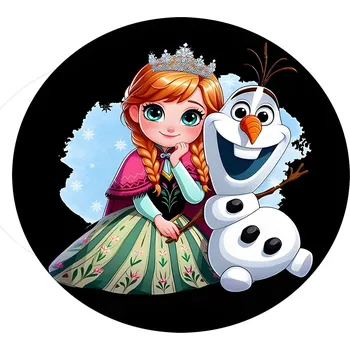 Koberec Disney Kruhový koberec Frozen ⌀120cm - Malá princezna Anna s Olafem