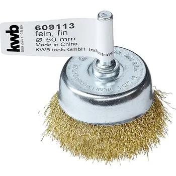 Vrtačka kwb Hrncový kartáč, vlnitý mosazný drát, pro použití s vrtačkami a akumulátorovými šroubováky 609113 1 ks