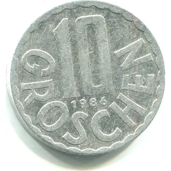RAKOUSKO. 10 Groschen 1986.