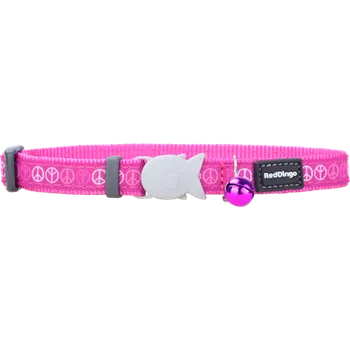 Red Dingo Obojek pro kočky - Peace Tmavě Růžová
