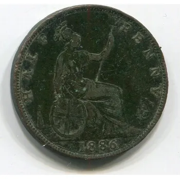 Sběratelství VELKÁ BRITÁNIE. 1/2 penny 1886. KM-754