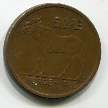 NORSKO. 5 öre 1966.