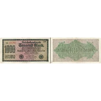 NĚMECKO. 1.000 Mark. Ro. 75q. 15. 9.1922. Firma GP, série Lb. Wellenlinien.