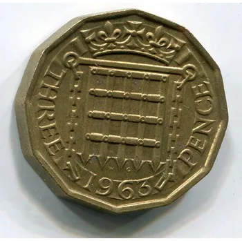 VELKÁ BRITÁNIE. 3 pence 1963. KM-900