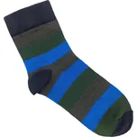 Dětské ponožky s lycrou šedé s modrým pruhem, Velikost: 19 - 20 (29 - 30), Barva: Šedá