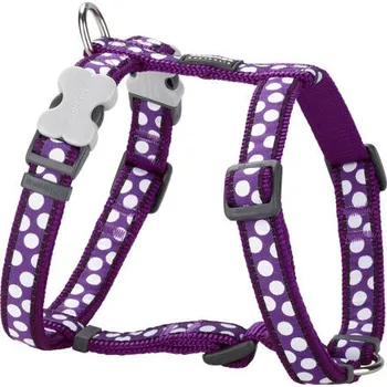 Postroj pro psa Postroj Red Dingo 15 mm x 36-54 cm- White Spots on Purple