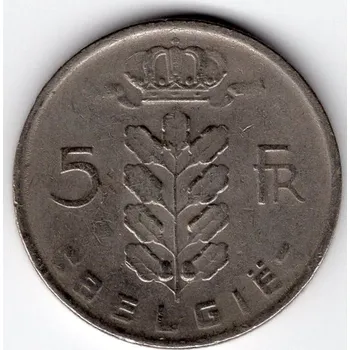 BELGIE. 5 francs 1965. BELGIE.