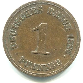 NĚMECKO. 1 Pfennig 1886/A.