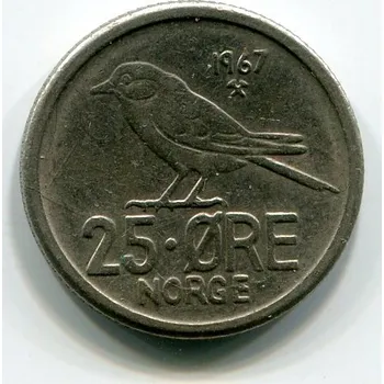 NORSKO. 25 öre 1967.