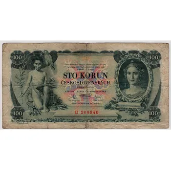 ČESKOSLOVENSKO. 100 korun 1931. Série U. Nov. 23a.
