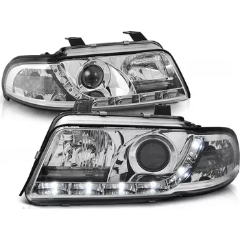 Přední světlomet PŘEDNÍ SVĚTLA AUDI A4, 1999-2000, FACELIFT, LED DAYLIGHT, CHROM (LPAU35)