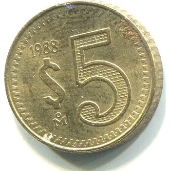 MEXIKO. 5 pesos 1988.