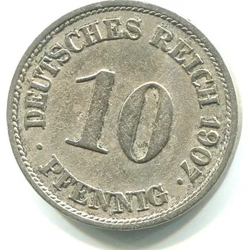 NĚMECKO. 10 Pfennig 1907/J.