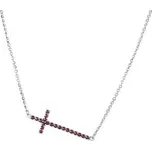 Granát Turnov Stříbrný náhrdelník kříž s českým granátem