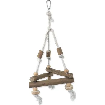Hračka pro ptáka EPICPET Hračka Epic Pet závěsný dřevěný triangl s lanem 37cm