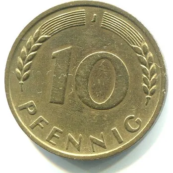 NĚMECKO. 10 pfennig 1950/J