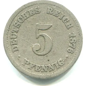 NĚMECKO. 5 Pfennig 1876/A.