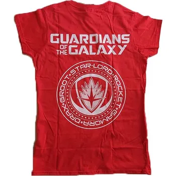 Dámské tričko 123 | Dámské tričko Guardians of the Galaxy Shield červené - XL / Červená