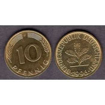 NĚMECKO. 10 pfennig 1996/F.