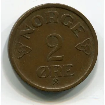 NORSKO. 2 öre 1957.