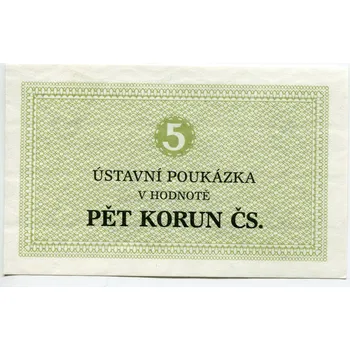 Ústavní poukázka v hodnotě 5 korun čs. 1981/1986.