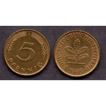 NĚMECKO. 5 Pfennig 1993/D.