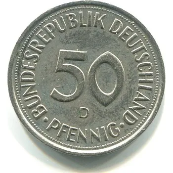 NĚMECKO. 50 Pfennig 1989/D