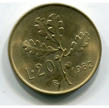 ITÁLIE. 20 lire 1982.