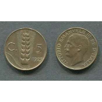 ITÁLIE. 5 centesimi 1923. KM-59