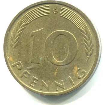NĚMECKO. 10 Pfennig 1990/G
